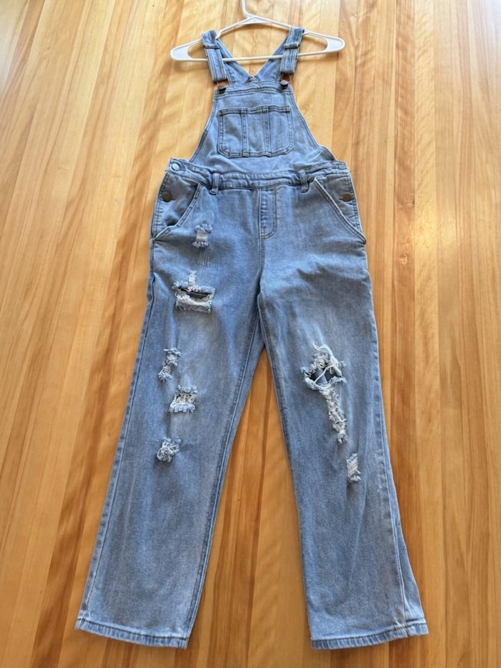 wild fable Light Blue Distressed Denim Overalls